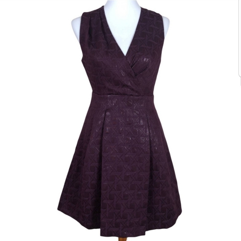 Metallic Skater Dress